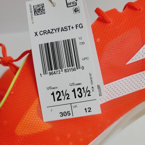 NEW Adidas X Crazyfast+ FG Energy Pack Soccer Cleats IE2416 Size 12.5 Solar Red main image 9